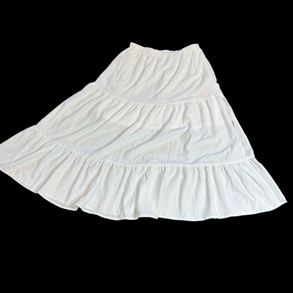 Cider NEW White Tiered Maxi Skirt Fairycore Size XL NWT